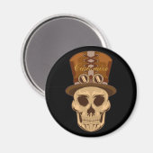 Steampunk Skull in Top Hat Thunder_Cove Magneet (Voorkant / Achterkant)