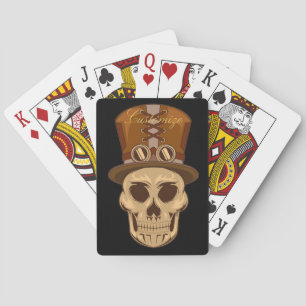 Steampunk Skull in Top Hat Thunder_Cove Pokerkaarten