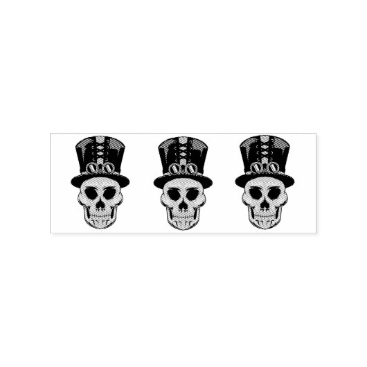 Steampunk Skull in Top Hat Thunder_Cove Rubberstempel (Afrduk)