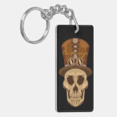 Steampunk Skull in Top Hat Thunder_Cove Sleutelhanger (Voorkant Links)