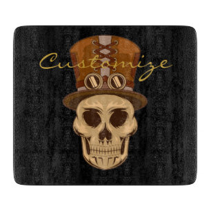 Steampunk Skull in Top Hat Thunder_Cove Snijplank