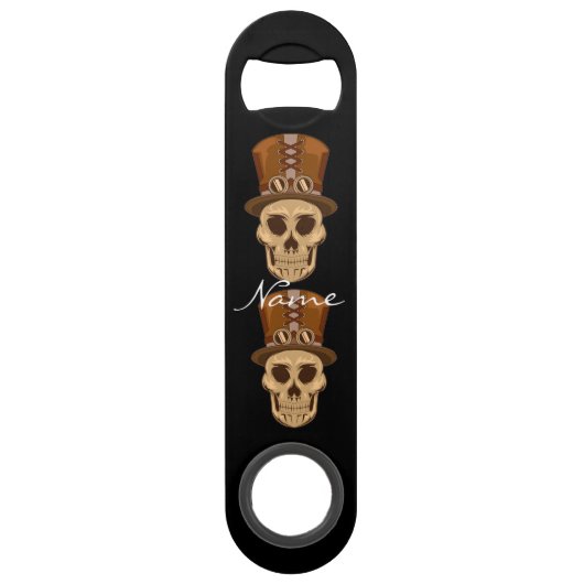 Steampunk Skull in Top Hat Thunder_Cove Speed Flessenopener (Voorkant)