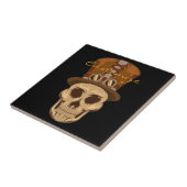 Steampunk Skull in Top Hat Thunder_Cove Tegeltje (Zijkant)