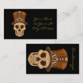 Steampunk Skull in Top Hat Thunder_Cove Visitekaartje (Voorkant / Achterkant)