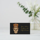 Steampunk Skull in Top Hat Thunder_Cove Visitekaartje (Staand voorkant)
