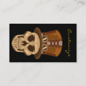 Steampunk Skull in Top Hat Thunder_Cove Visitekaartje (Achterkant)