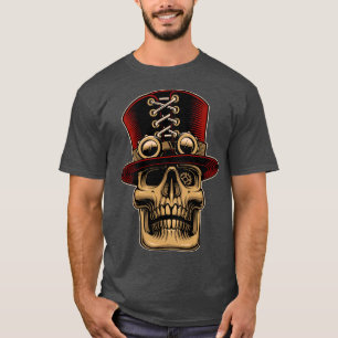 Steampunk Skull met Pet Retro Art Gift T-shirt
