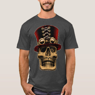 Steampunk Skull met Pet Retro  Art Gift T-shirt