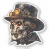 Steampunk Skull Sticker (Voorkant)