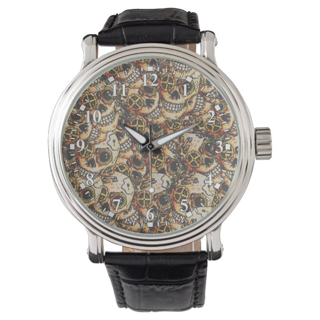 Steampunk Skull Watch Horloge (Voorkant)