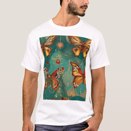 Steampunk Skull with Butterfly Afro Hair – Basquia T-shirt (Voorkant)