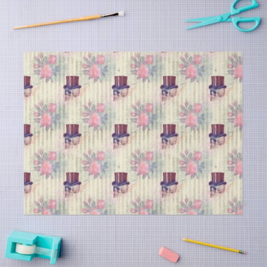 Steampunk Skulls en Rozen ontkoppelen Tissuepapier (Craft)