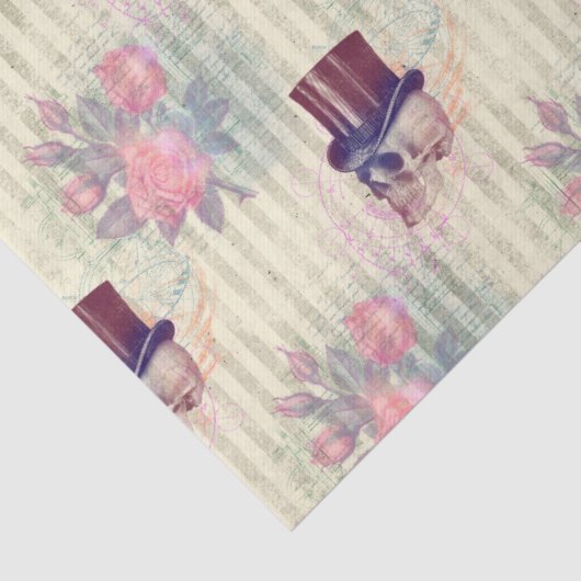 Steampunk Skulls en Rozen ontkoppelen Tissuepapier (Detail)