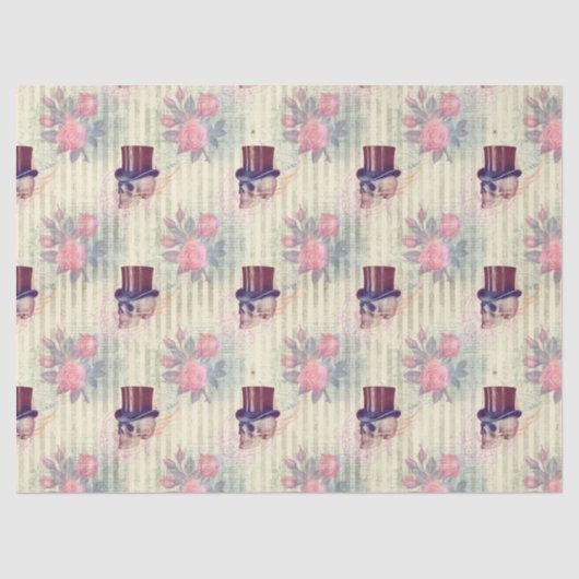 Steampunk Skulls en Rozen ontkoppelen Tissuepapier (Voorkant)