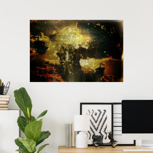 Steampunk Sky Poster (Thuiskantoor)