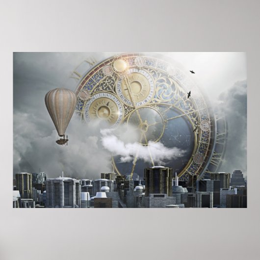 Steampunk Skyline Poster (Voorkant)