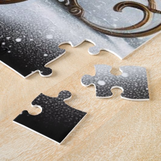 Steampunk slee ~ Kerstman met vrouw en elfen 02 XX Legpuzzel (Zijkant)