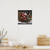 Steampunk slee ~ Kerstman met vrouw en elfen 02 XX Poster (Keuken)