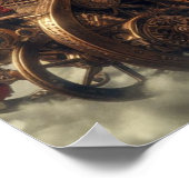 Steampunk slee ~ Kerstman met vrouw en elfen 03 XX Poster (Hoek)