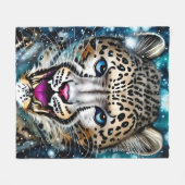 Steampunk Sneeuwluipaard Fleece Deken (Voorkant (Horizontaal))