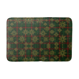 Steampunk Sneeuwvlok Rood en Groene Tartan Badmat