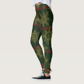Steampunk Sneeuwvlok Rood en Groene Tartan Leggings (Links)