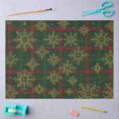 Steampunk Sneeuwvlok Rood en Groene Tartan Tissuepapier (Craft)