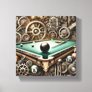 Steampunk Snooker Canvas Foto Afdruk