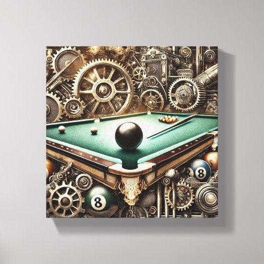 Steampunk Snooker Canvas Foto Afdruk (Voorkant)