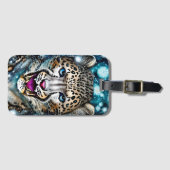 Steampunk Snow Leopard Bagagelabel (Voorkant (horizontaal))
