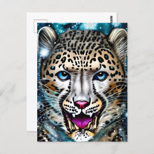 Steampunk Snow Leopard Briefkaart