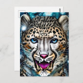 Steampunk Snow Leopard Briefkaart (Voorkant / Achterkant)