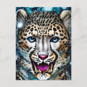 Steampunk Snow Leopard Briefkaart (Voorkant)