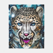 Steampunk Snow Leopard Fleece Deken (Voorkant)
