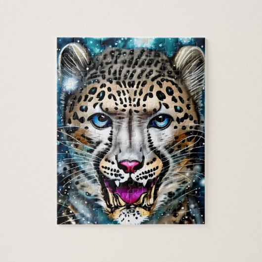 Steampunk Snow Leopard Legpuzzel (Verticaal)