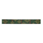 Steampunk Snowflake Red and Green Tartan Satijnen Lint (Voorkant)