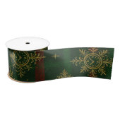 Steampunk Snowflake Red and Green Tartan Satijnen Lint (Spoel)