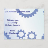 Steampunk Snowman Gear Holiday Design Feestdagenkaart (Achterkant)