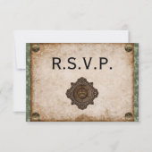 Steampunk Soiree Victoriaans bruiloft RSVP Kaartje (Voorkant)