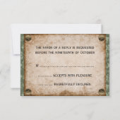 Steampunk Soiree Victoriaans bruiloft RSVP Kaartje (Achterkant)