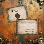 Steampunk Soiree Victoriaans bruiloft RSVP Kaartje