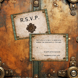 Steampunk Soiree Victoriaans bruiloft RSVP Kaartje