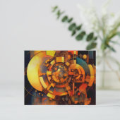 Steampunk Solar Mechanism Abstract Briefkaart (Staand voorkant)