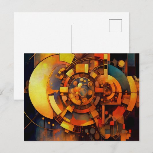 Steampunk Solar Mechanism Abstract Briefkaart (Voorkant / Achterkant)