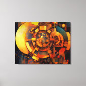 Steampunk Solar Mechanism Abstract Canvas Afdruk (Voorkant)