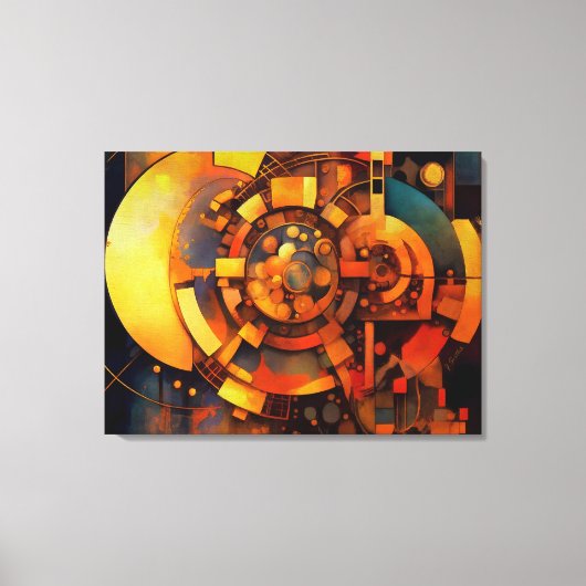 Steampunk Solar Mechanism Abstract Canvas Afdruk (Voorkant)