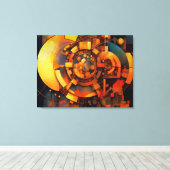 Steampunk Solar Mechanism Abstract Canvas Afdruk (Insitu (Houten vloer))