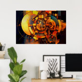 Steampunk Solar Mechanism Abstract Poster (Thuiskantoor)