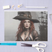 Steampunk Soul Collector Pirate Decoupage | Donker Tissuepapier (Craft)