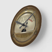 Steampunk Sound Studio  VU-meetklok Ronde Klok (Hoek)